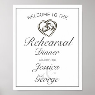 Modern Minimalist Rehearsal Dinner Welcome Sign
