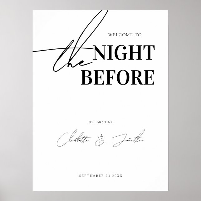 Modern Minimalist Rehearsal Dinner Welcome Sign