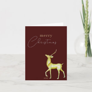 Modern Minimalist Reindeer Corporate Christmas Card
