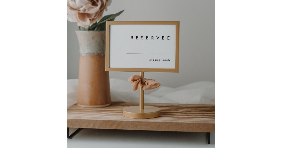 Modern Minimalist Reserved Sign | Zazzle