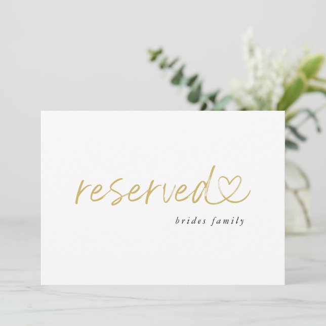 Modern Minimalist Reserved Wedding Sign (Standing Front)