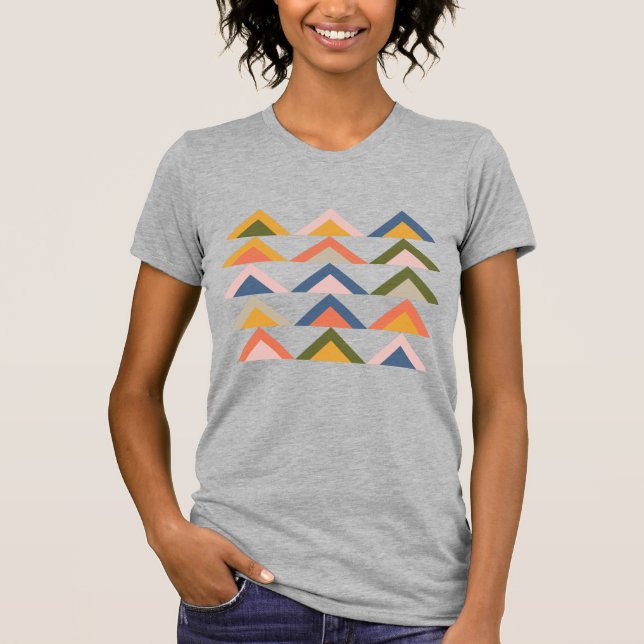 Modern Minimalist Retro Geometric Earthy Artistic T-Shirt (Front)