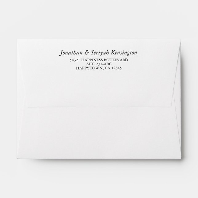 Modern Minimalist Return Address Envelope (Back (Top Flap))