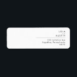 Modern Minimalist Return Address Label<br><div class="desc">This Modern Minimalist return address label is perfect for your classy boho wedding. Its simple, unique abstract design accompanied by a contemporary minimal script and a white and black color palette gives this product a feel of elegant formal luxury while staying simplistic, chic bohemian. Keep it as is, or choose...</div>