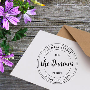 Modern Minimalist Return Address Large Rubber Stamp