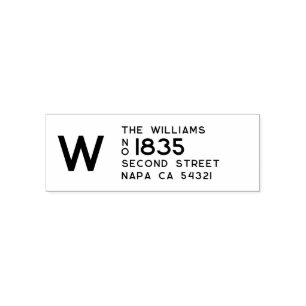 Modern Minimalist Return Address Monogram  Self-inking Stamp