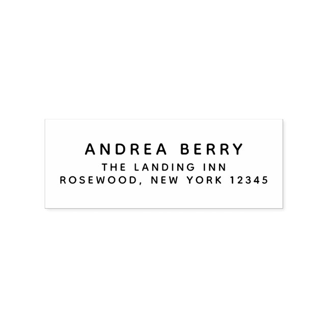 Modern Minimalist Return Address Rubber Stamp (Imprint)