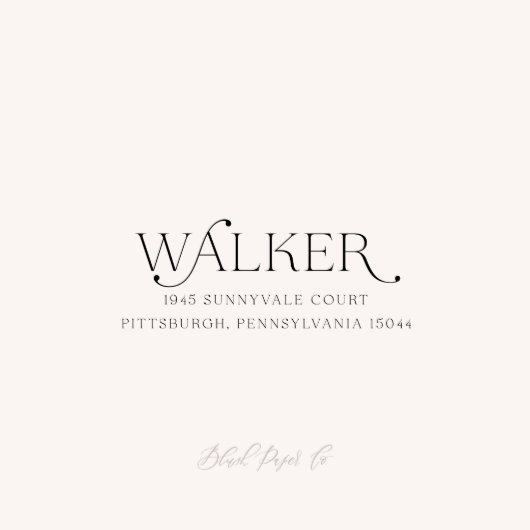 Modern Minimalist Return Address Stamp (Front)