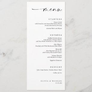 Modern Minimalist Right Aligned Wedding Menu