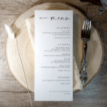Modern Minimalist Right Aligned Wedding Menu<br><div class="desc">This Modern Elegant Wedding Menu brings a refined yet stylish touch to your reception. Featuring the word “Menu” in a modern handwriting script, the minimal layout beautifully showcases your meal selections. Perfect for couples who love a clean, timeless design with a modern twist, this menu complements any wedding theme and...</div>