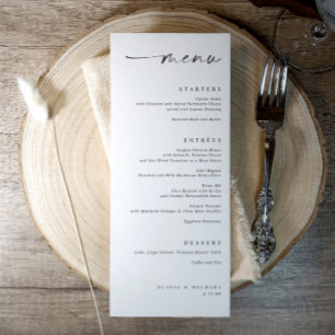 Modern Minimalist Right Aligned Wedding Menu