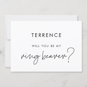 Modern Minimalist Ring Bearer proposal card