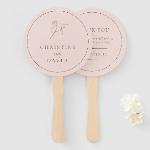 Modern Minimalist Rose Boho Flower Wedding Hand Fan