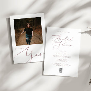 Modern Minimalist Rose Gold Bridal Shower Invitation