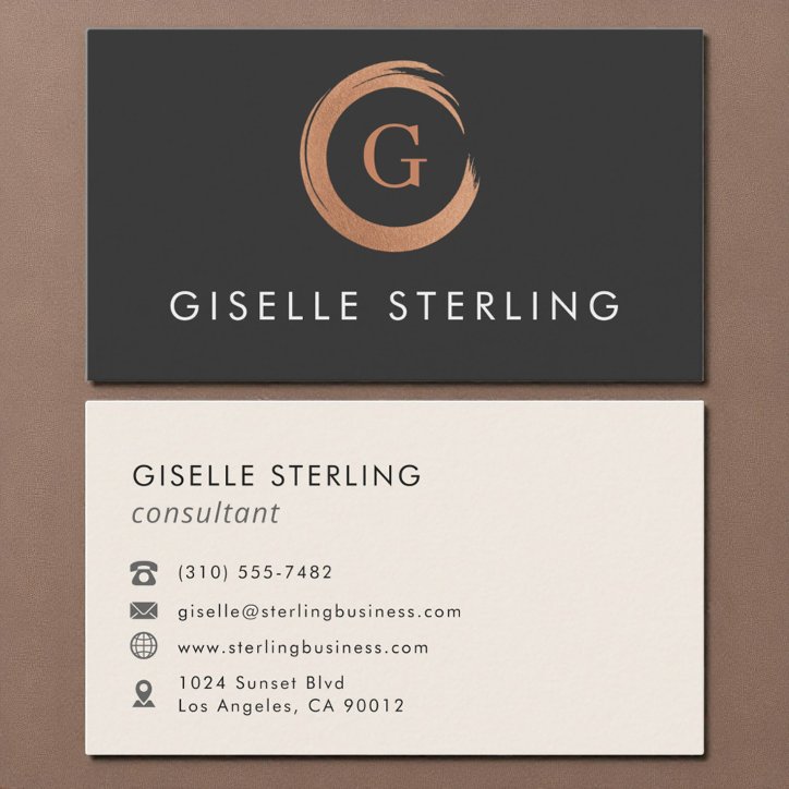 Modern Minimalist Rose Gold Business Card