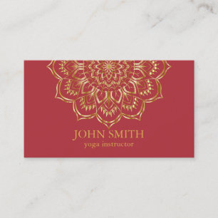 Modern Minimalist Rose Gold Lotus Yoga Instructor Business Card