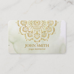 Modern Minimalist Rose Gold Lotus Yoga Instructor Business Card
