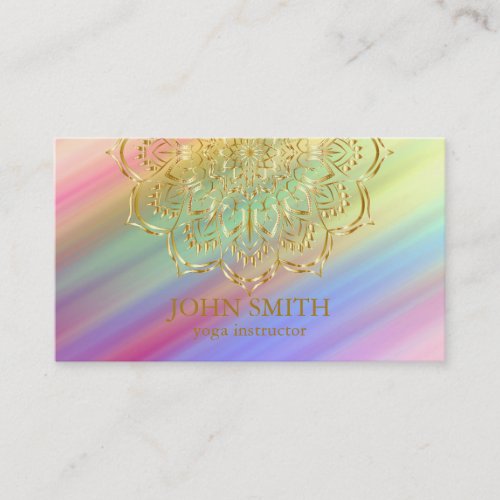 Modern Minimalist Rose Gold Lotus Yoga Instructor  Business Card