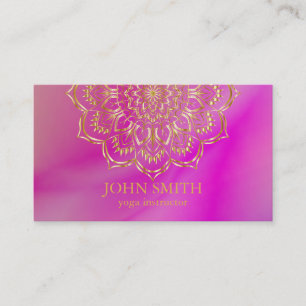 Modern Minimalist Rose Gold Lotus Yoga Instructor Business Card