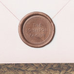 Modern Minimalist Round Family Name Wax Seal Sticker<br><div class="desc">A simple wax seal sticker design to add the final touch to your gifts and mail. This design features a circular frame with your family name written in bold sans-serif capitals across three lines. Save yourself the time and guesswork of working with wax by opting for peel-and-stick wax seal stickers...</div>