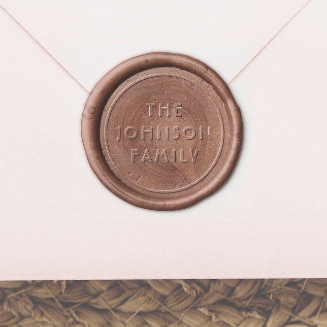 Modern Minimalist Round Family Name Wax Seal Sticker (Creator Uploaded)