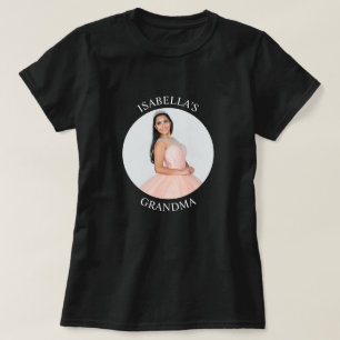 Modern Minimalist Round Photo for Grandma Dark T-Shirt