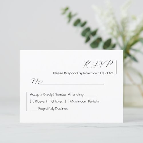 Modern Minimalist RSVP Card