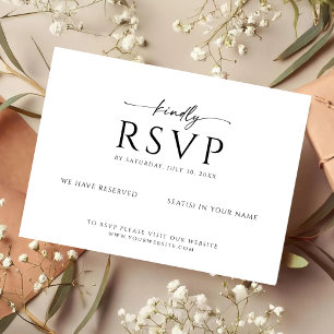 Modern Minimalist RSVP Card with Kindly Script