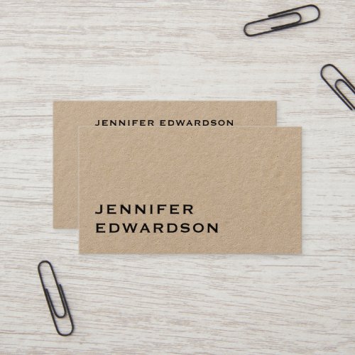 Modern minimalist rustic kraft professional business card