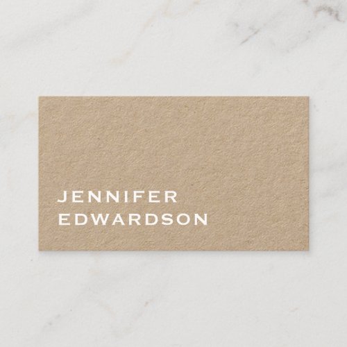Modern minimalist rustic kraft professional business card
