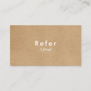 Modern Minimalist Rustic Kraft Referral Card