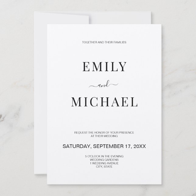 Modern Minimalist Rustic Kraft Wedding Invitation (Front)