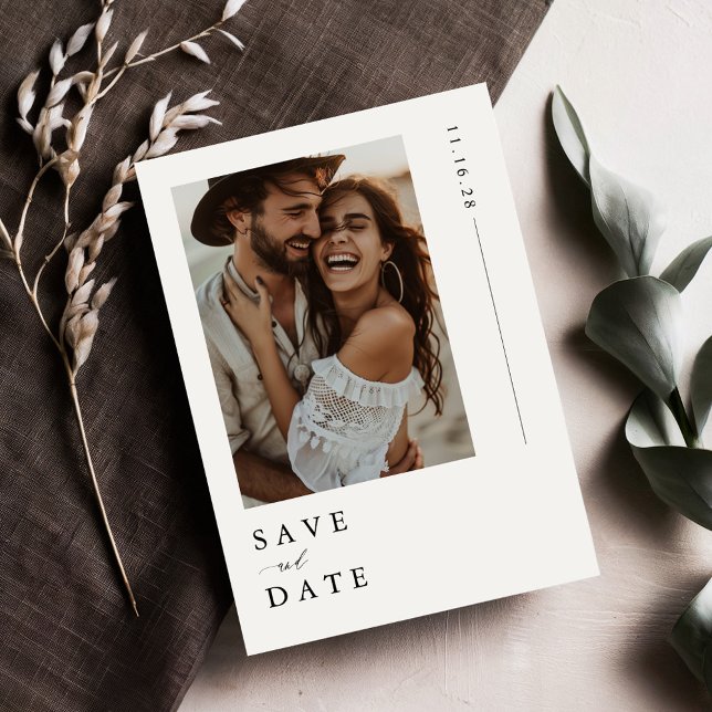 Modern Minimalist Rustic Photo Wedding Save The Date (Creator Uploaded)