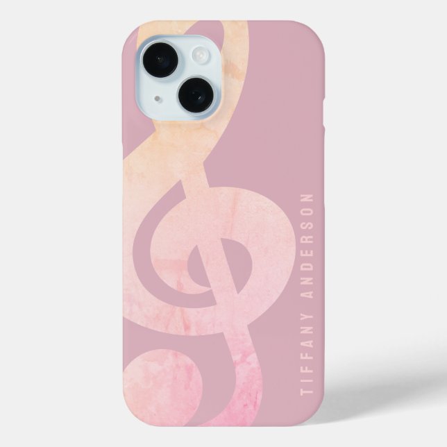 Modern Minimalist Rustic Pink Grunge Music Art Case-Mate iPhone Case (Back)