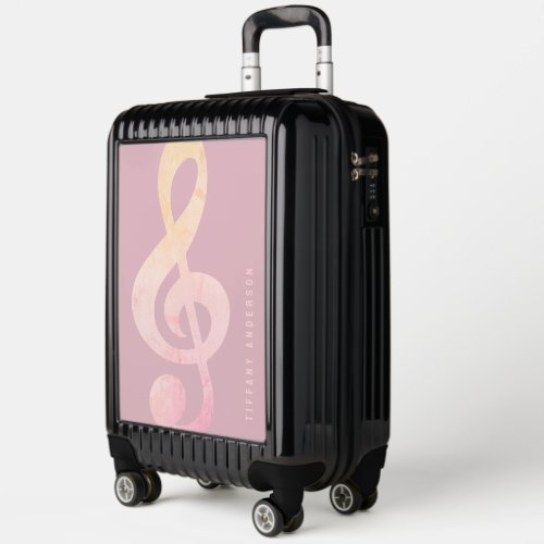 Modern Minimalist Rustic Pink Grunge Music Art Luggage