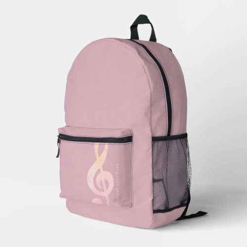 Modern Minimalist Rustic Pink Grunge Music Art Printed Backpack