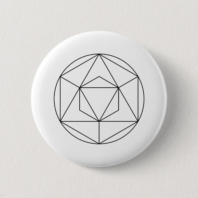 Modern Minimalist Sacred Geometry Abstract Button (Front)