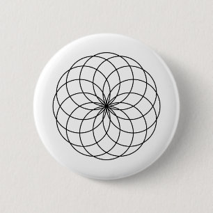 Modern Minimalist Sacred Geometry Abstract Pinback Button