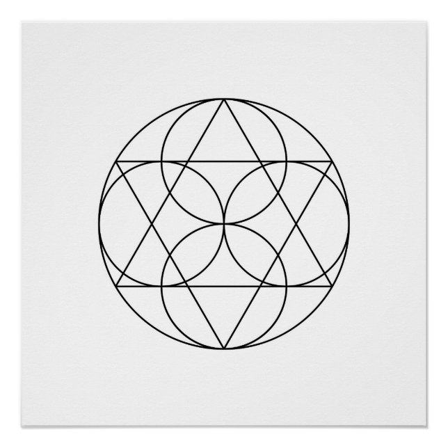 Modern Minimalist Sacred Geometry Abstract Poster (Front)