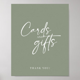 Modern Minimalist Sage Green Boho Cards and Gifts Poster