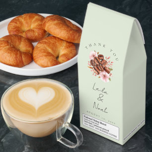 Modern Minimalist Sage Green Couple Wedding Favor Roasted Coffee