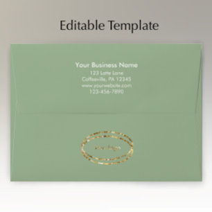 Modern Minimalist Sage Green Custom Business Logo Envelope