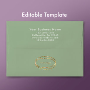 Modern Minimalist Sage Green Custom Business Logo Envelope
