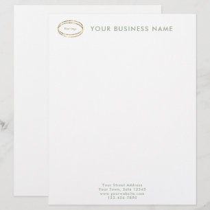 Modern Minimalist Sage Green Custom Business Logo Letterhead