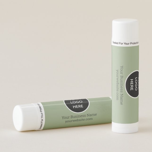 Modern Minimalist Sage Green Custom logo Modern Lip Balm (Front)