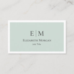 Modern Minimalist Sage Green Gray Simple Business Card