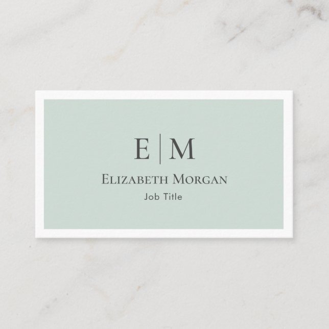 Modern Minimalist Sage Green Gray Simple Business Card (Front)