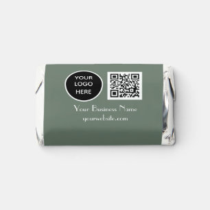 Modern Minimalist Sage Green logo QR Code Hershey's Miniatures