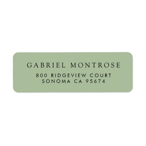 Modern Minimalist Sage Green Return Address Label