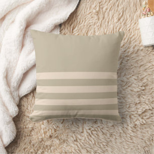 Modern Minimalist Sage Green Stripes Throw Pillow